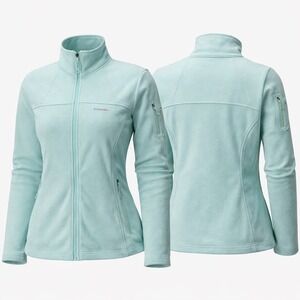 Columbia Women Fast Trek II Full Zip Fleece Jacket Mint Green XL 1465351
